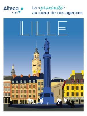 Illustration représentant la ville de Lille, dans laquelle se trouve une des agences d'Alteca.