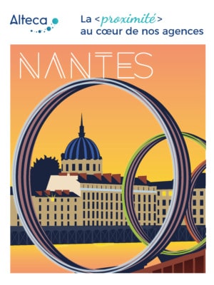 Illustration représentant la ville de Nantes, dans laquelle se trouve l'une des agences d'Alteca