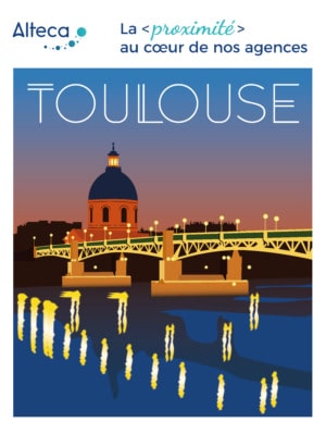 Illustration présentant la ville de Toulouse, dans laquelle se situe l'une des agences d'Alteca
