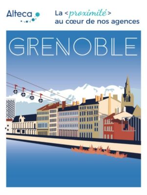 Illustration représentant la ville de Grenoble, dans laquelle est située une des agences d'Alteca.