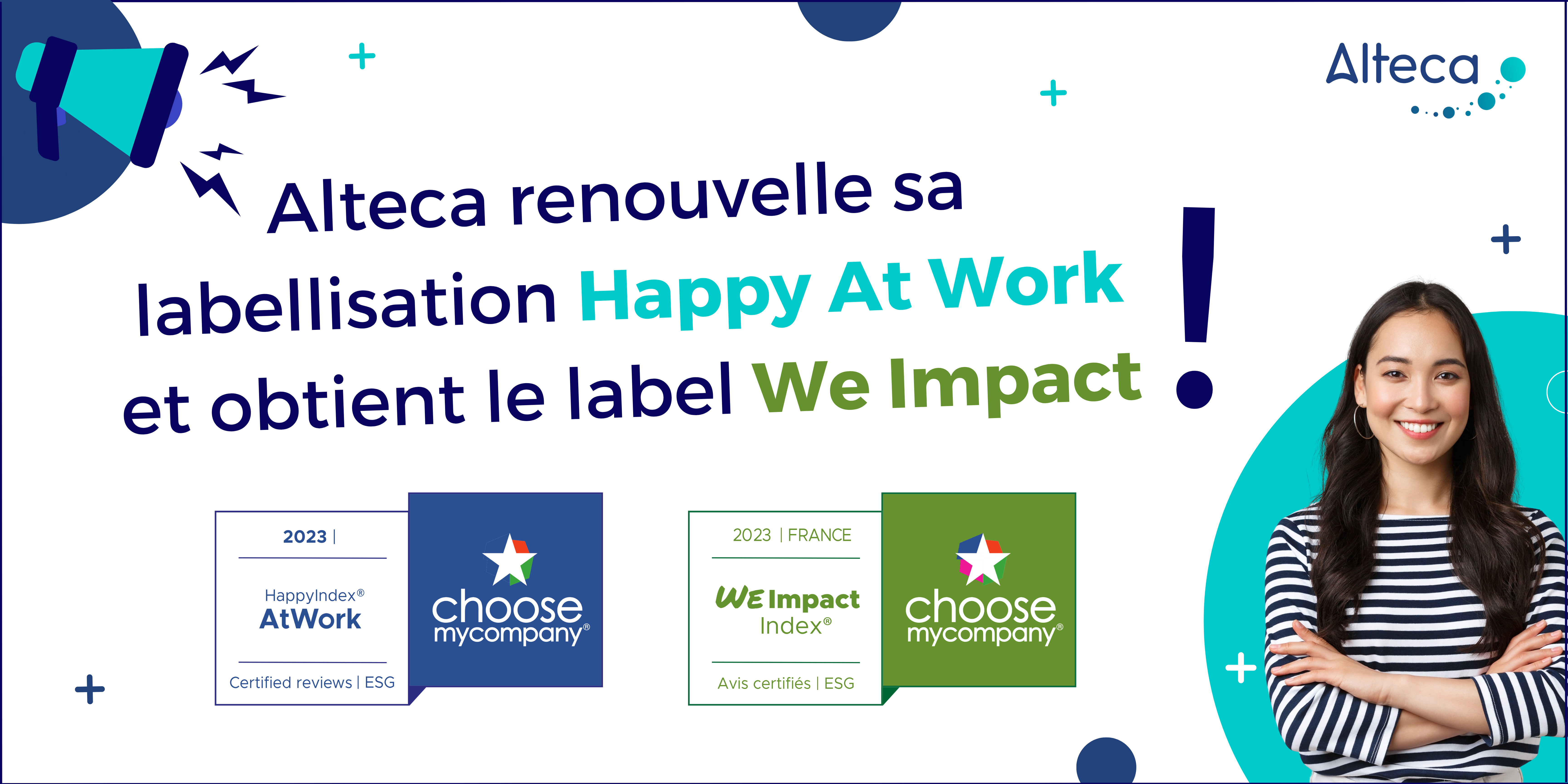 Alteca renouvelle sa labellisation Happy At Work et obtient le label We Impact