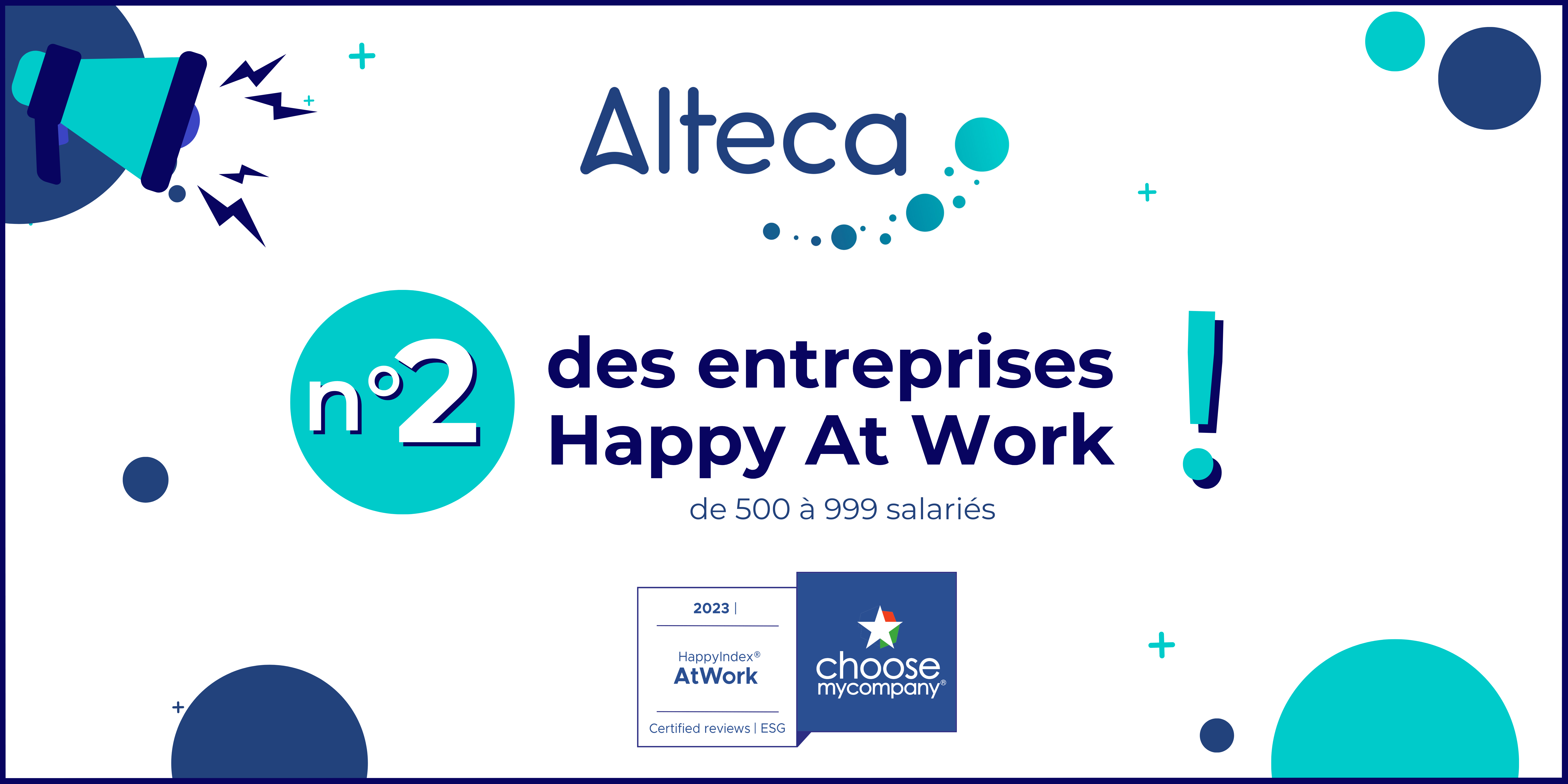 Alteca en 2ème position du classement Happy At Work 2023 !