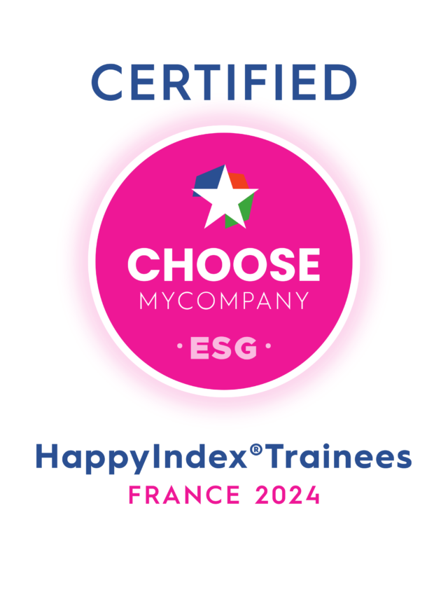 Label "Happy Trainees" 2023 délivré à Alteca par l'organisme Choose my Company. Il récompense les entreprises entre 50 et 99 stagiaires/alternants où il faut bon d'effectuer son stage/alternance.