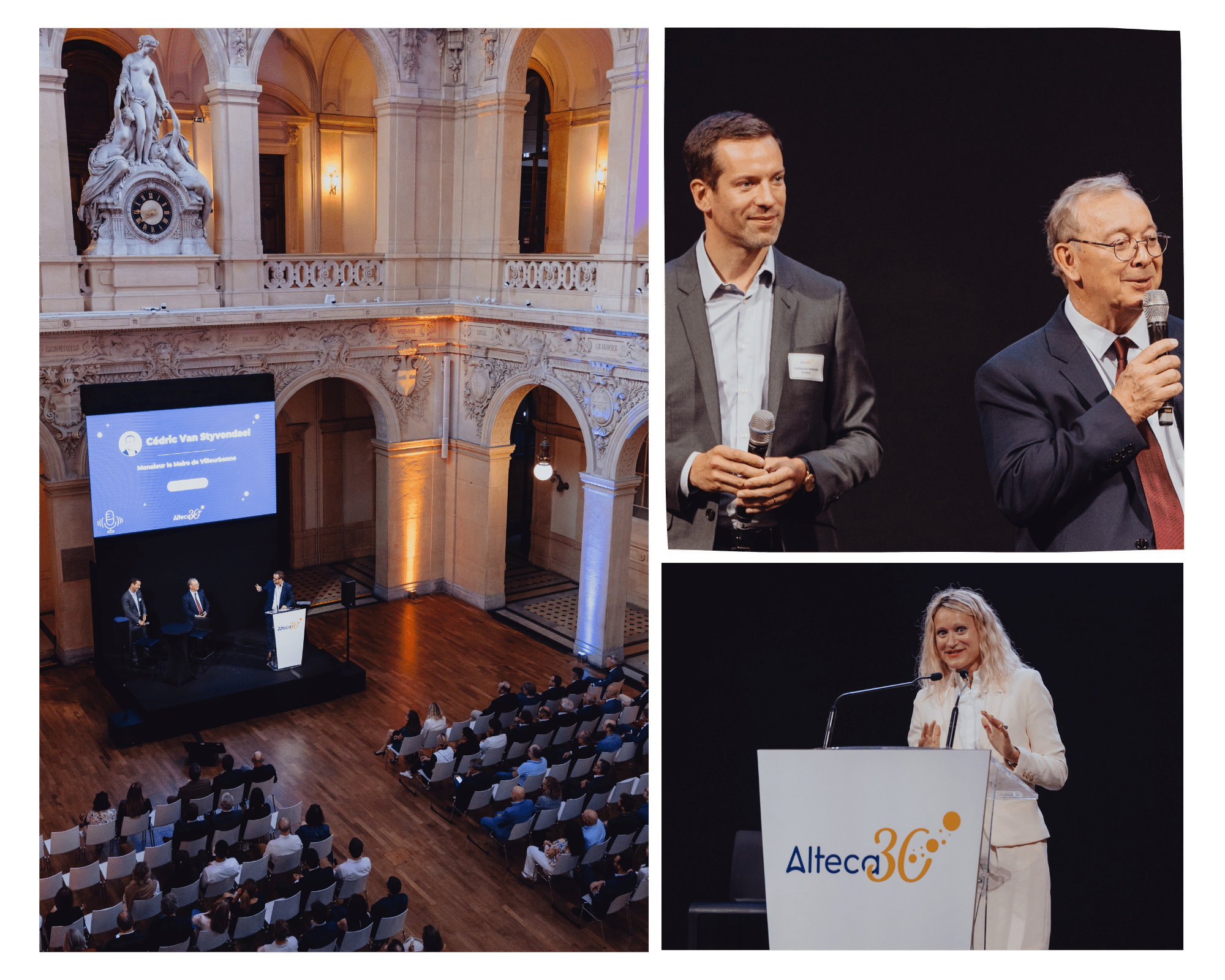 Collage photo des 30 ans d'Alteca clients au Palais de la Bourse